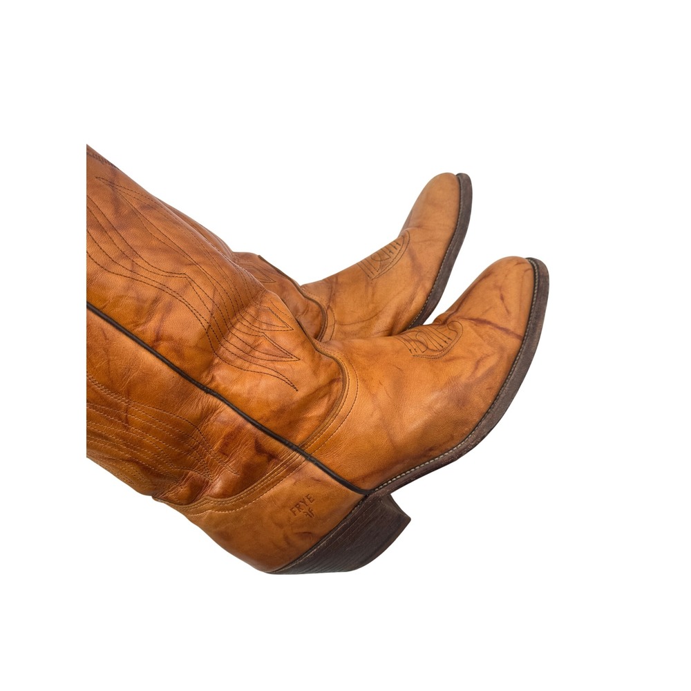 Frye 3841 Vintage Western Cowboy Boots Rust Shadow Leather Men Size 11.5 D Box - Picture 11 of 16
